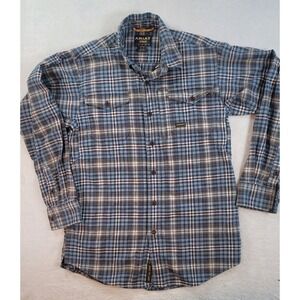 Ariat Rebar Flannel Shirt Men's XS Blue Plaid DuraStretch Work Stretch